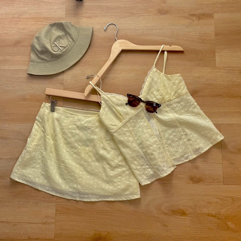 Yellow Camisole and Skirt Set